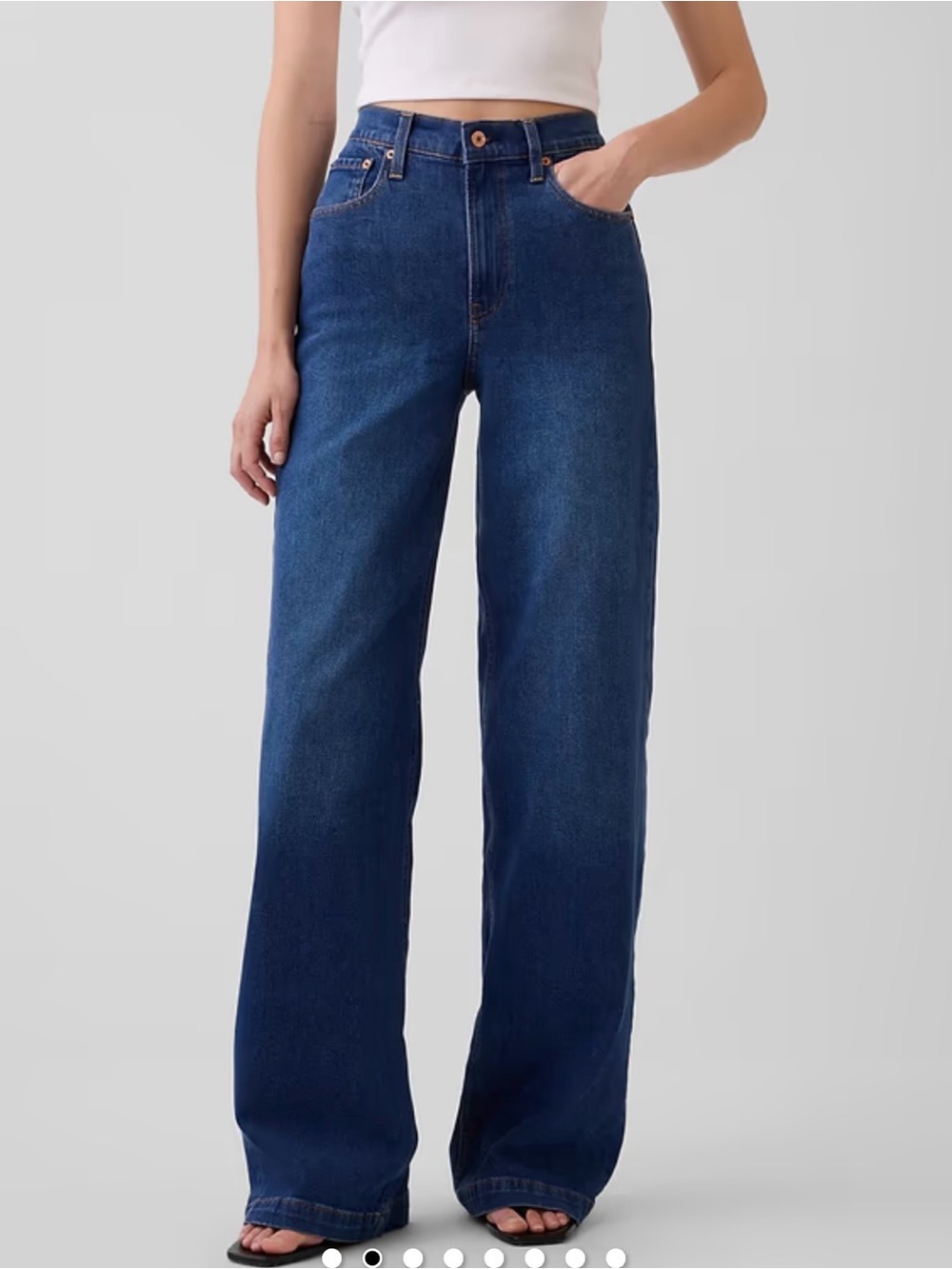 Gap High Rise Wide Leg Denim Jeans Size 30/10R Dark Wash